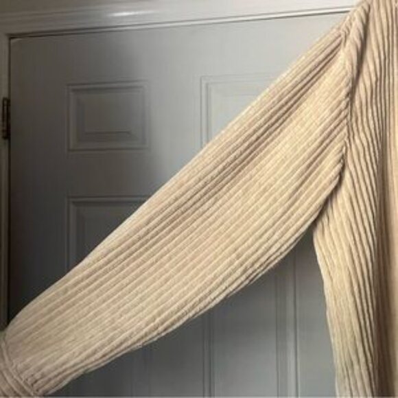 LAMBERT tan corduroy oversized long sleeve button up shacket shirt jacket - Picture 2 of 8